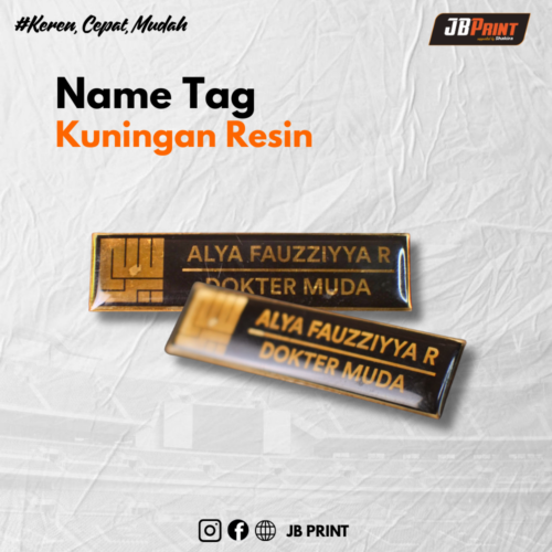 Name Tag Kuningan Resin