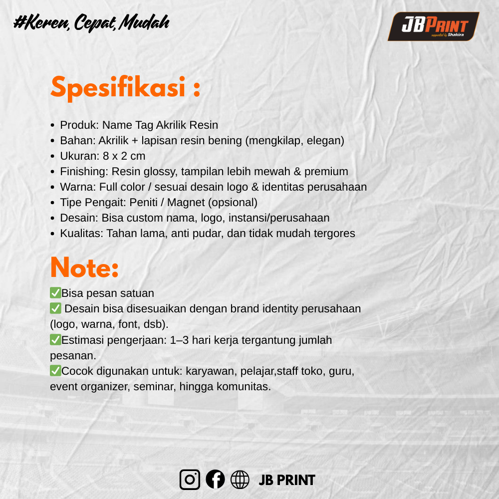 Name Tag Akrilik Resin - Gambar 2