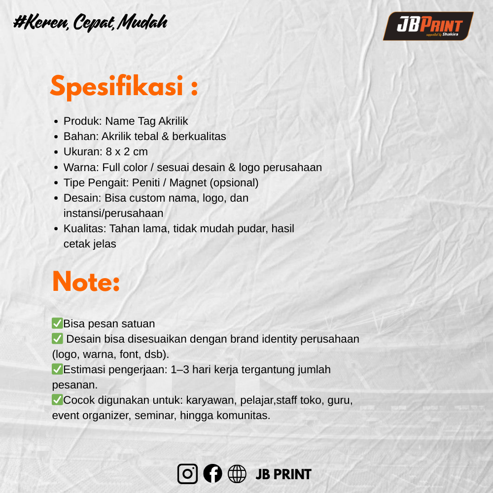 Name Tag Akrilik - Gambar 2